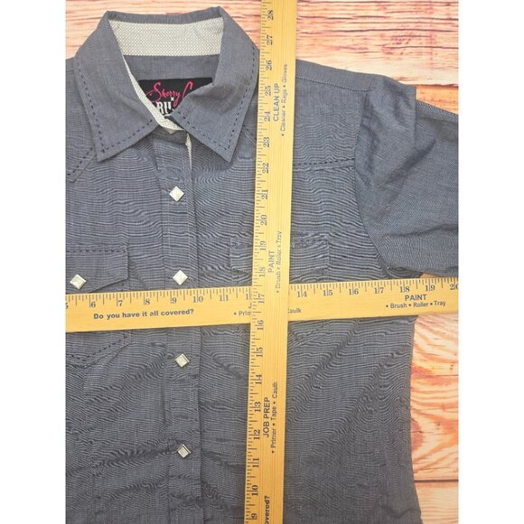 Sherry Cervi X RU Apparel Womens Western Snap Shirt Medium Chambray - Picture 8 of 8
